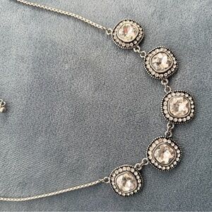Elegant Silver Necklace with Crystal Accents